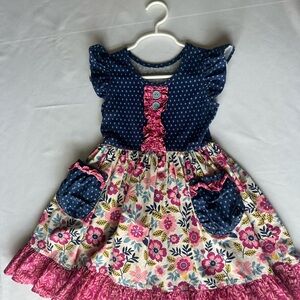 Eleanor Rose Navy and Pink Floral Dress